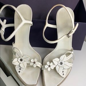 Prada linen platform sandals